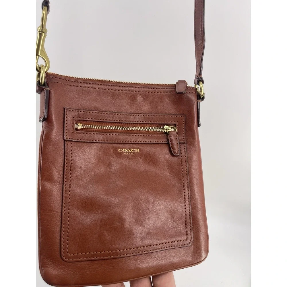 Coach Legacy Cognac Leather Crossbody Bag Purse Brass‎ Hardware Women's